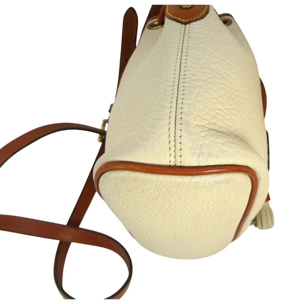 Vintage Dooney Bourke All Weather‎ Sm Drawstring Bucket Bag Leather Crossbody - Picture 6 of 10